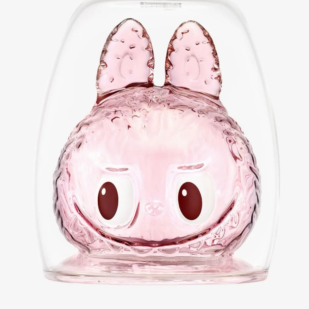 👑POP MART LABUBU THE MONSTERS CHEERS! Double-Walled Glass- PINK- Romance💕